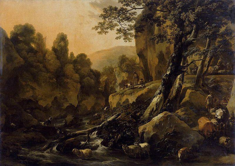Nicolaes Pietersz. Berchem The Waterfall China oil painting art